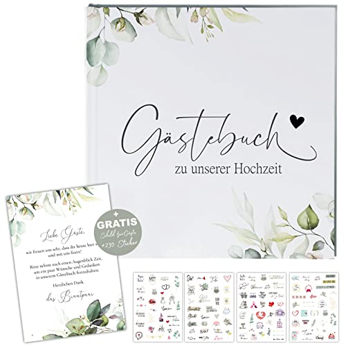 Hochzeit Gästebuch Hochzeit Fotobuch Hochzeitsbuch Gäste Boho für Hochzeiten Geschenk blanko Hardcover, stabile Bindung Fadenheftung von Eummel