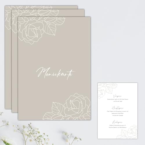 Eummelchen 14 Menükarten Hochzeit im DIN A5 Format | Personalisierbare Speisekarten Getränkekarten für Hochzeiten, Geburtstage und Jubiläen | Elegante Tischdekoration von Eummelchen