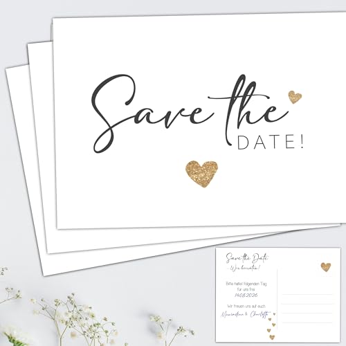 Eummelchen 25 Save the Date Karten zur Hochzeit | Hochzeitseinladungskarten | Hochzeitseinladung | Einladung Hochzeit Postkarten von Eummelchen