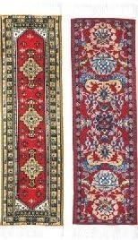 Orient Teppich Lesezeichen – authentische, Webstoff, rot Collection – 2 Lesezeichen Designs von Eunoia Collections