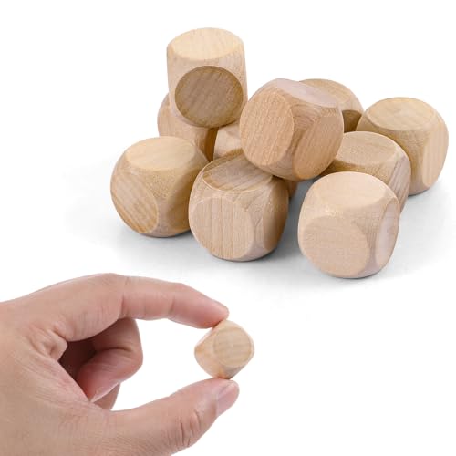 10 Stücke Holzwürfel Würfel, DIY Leere Würfel 6 Seitige Klötze Einfacher Würfel Unbemalte Würfel 1.8 cm von EupHHonycs