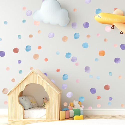 296 Stück Bunt Wandtattoo Kinderzimmer Wandsticker für Mädchen Junge Wandtattoo Punkt Selbstklebend Kreise Pastell Sticker Babyzimmer Deko Aquarell Polka Dot Wandaufkleber Für Schlafzimmer Spielzimmer von EupHHonycs