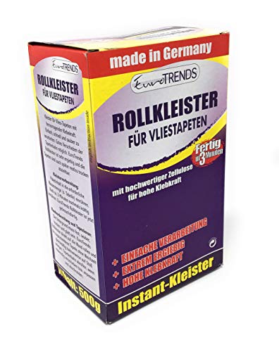 EuroTrends Rollkleister 500g Packung Kleister für Vliestapeten, Polyurethan oder Epoxidharz, weiß, Vliestapetenkleister, Kleister, Wallpaper Paste von EuroTrends