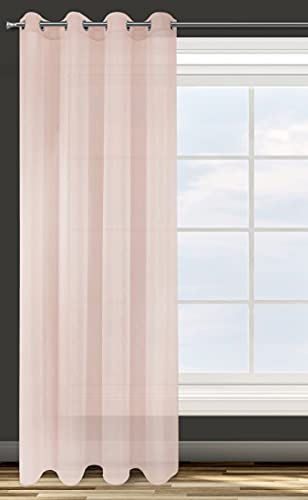 Eurofirany Glatt Transparent 8 Ösen Weich Vorhänge Gardinen Modern Schlicht Schlafzimmer Kinderzimmer Wohnzimmer, Rosa, 140X250cm von Eurofirany