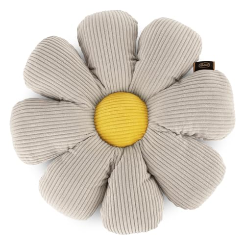 Eurofirany Kopfkissen Kinderzimmer Blumen Kissen Weiches Dekokissen Beige Rosa Blau Grau (Beige) von Eurofirany