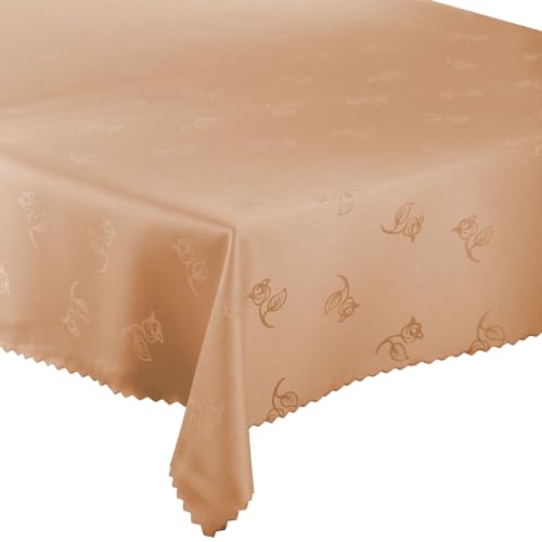 Tischdecke Tischtüche Fleckenresistente abwaschbar Lotus Effekt (Beige 147 Rose, 100x100 cm) von Euromat