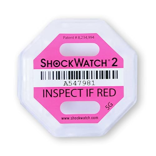 10 Stück Shockwatch 2 | Pink 5g | Stoßindikator bzw. Schockindikator zur Transportkontrolle | für den sicheren Versand als Versandaufkleber am Paket inkl. A4-Warnaufkleber und Lieferscheinaufkleber von Europack24