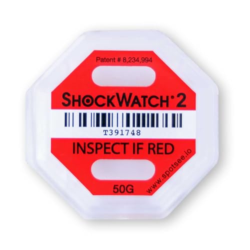 10 Stück Shockwatch 2 | Rot 50g | Stoßindikator bzw. Schockindikator zur Transportkontrolle | für den sicheren Versand als Versandaufkleber am Paket inkl. A4-Warnaufkleber und Lieferscheinaufkleber von Europack24