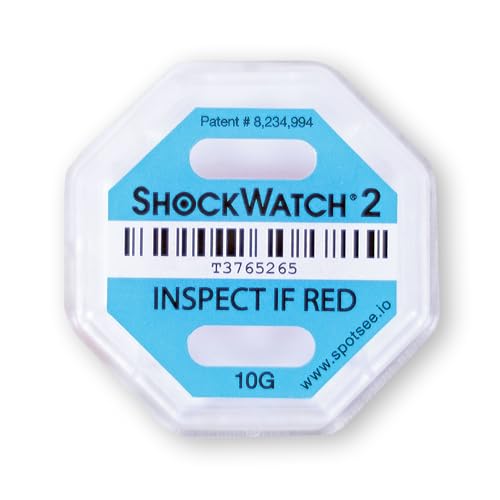 10 Stück Shockwatch 2 | Türkis 10g | Stoßindikator bzw. Schockindikator zur Transportkontrolle | für den sicheren Versand als Versandaufkleber am Paket inkl. A4-Warnaufkleber und Lieferscheinaufkleber von Europack24