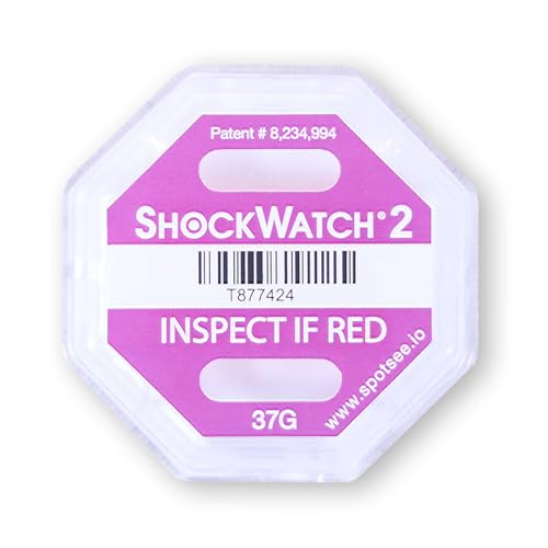 10 Stück Shockwatch 2 | Violett 37g | Stoßindikator bzw. Schockindikator zur Transportkontrolle | für den sicheren Versand als Versandaufkleber am Paket inkl. A4-Warnaufkleber + Lieferscheinaufkleber von Europack24