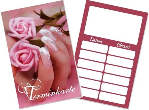 250 Terminkarten für Nagelstudio Nageldesign Nailart Nails, UV-Lack, inkl. Kartenspender von Europrint24