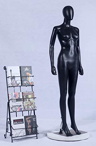 EurotonDisplay FB FC-7Black schwarz matt abstrakte Schaufensterpuppe mit Metallplatte Kopf abnehmbar Female Mannequin von Eurotondisplay