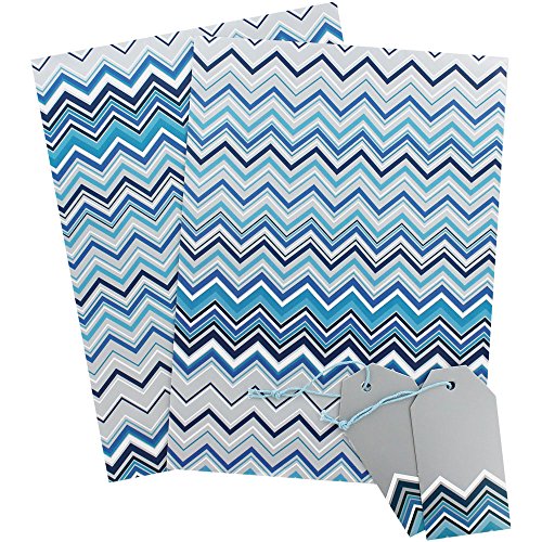 Eurowrap Zick-Zack-Geschenkpapier, Blau von Eurowrap