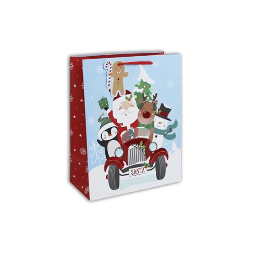 Clairefontaine X-32649-2Cpack Geschenktüten Excellia, groß, 26,5 x 14 x 33 cm, 210 g, Motiv: Weihnachtsmann Auto, Geschenkverpackung, ideal für: Gesellschaftsspiele, Puzzles von Eurowrap