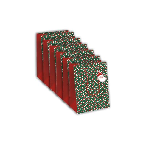 Clairefontaine X-32793-3Cpack Geschenktüten Excellia, mittelgroß, 21,5 x 10,2 x 25,3 cm, 210 g, Motiv: kleiner Weihnachtsmann, Geschenkverpackung, ideal für: Buch, Spiel, kleine Geschenke von Eurowrap