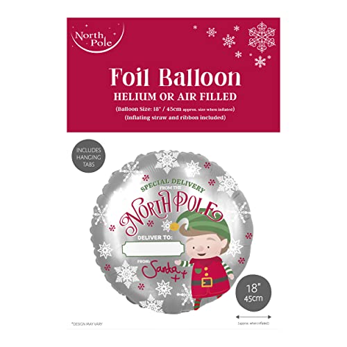 Eurowrap 45,7 cm Weihnachten Folienballon Xmas Party Dekoration Geeignet für Hellium Special Delivery Personalise Elf Nordpol Inklusive Schnur und Klebestreifen von Eurowrap