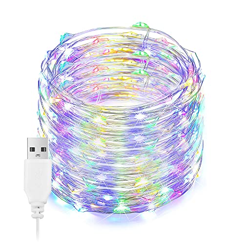 Bunt LED Lichterkette, 100 LED 33 Fuß USB-Anschluss weihnachtsbeleuchtung, Wasserdicht IP65 Lichterkette Für Party, Garten, Weihnachten, Innen Draussen Dekorationen, Mehrfarbig von EvaStary