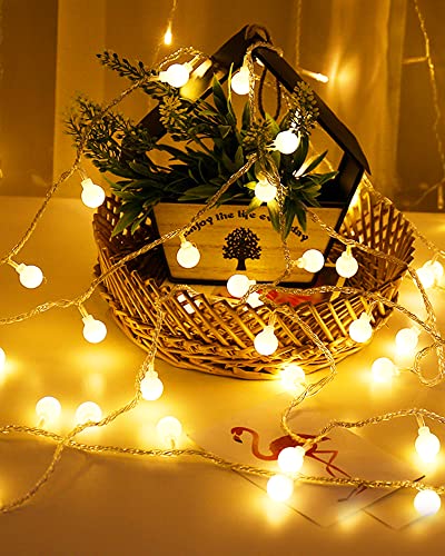 EvaStary LED-Glühbirnenkette, 6M 40 LED-Lichterkette, Lichterkugel, warmweiß, wasserdicht, USB-betrieben, dekorative Lichter für Garten, Schlafzimmer, Balkon, Party, Terrasse von EvaStary