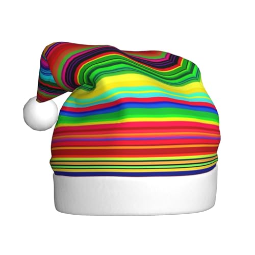 Evanem Weihnachtsmütze mit bunten mexikanischen Streifen, Weihnachtsmütze für Erwachsene, leuchtende Weihnachtsmütze, Plüschmütze für Silvesterparty und Feiertagsveranstaltung von Evanem