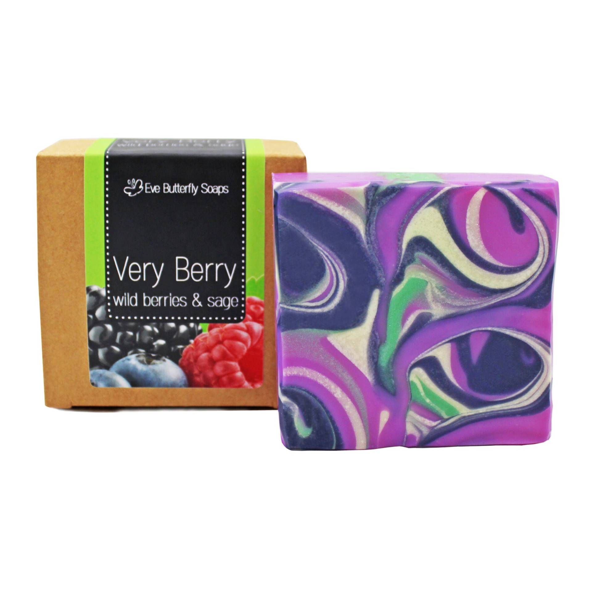 Naturseife "Very Berry" | Mit Dem Duft Nach Brombeeren, Himbeeren, Geißblatt & Salbei von EveButterflySoaps