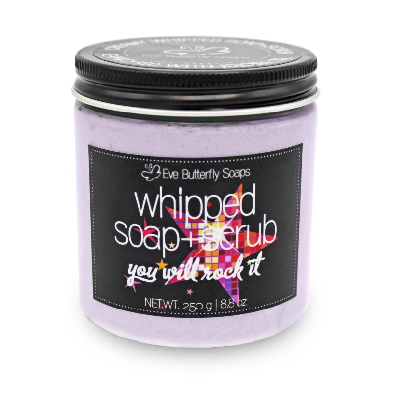 Whipped Soap+Scrub "You Will Rock It" - Cremeseife Mit Peeling | Dusch Peeling, Duft Nach Blaubeeren Und Himbeeren von EveButterflySoaps