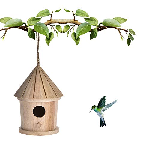 Evenlyao Vogelhaus Nistkasten Für Meisen?Nistkasten Vogelhaus Aus Holz Natur Zum Bemalen?Stabiles Holz Vogelhäuschen Zum Aufhängen Für Garten Und Balkon? von Evenlyao