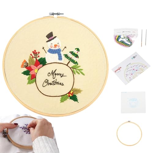 Eventerde Weihnachts-Stickset,Stickset Weihnachten | Handstickset Weihnachtsstickerei - Weihnachtsstickmuster, Kindersticksets für Anfänger, Kinder, Wohnzimmer- und Schlafzimmerdekoration von Eventerde