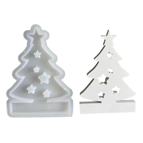 Eventerde Weihnachtsbaum Silikonform Kerzenhalter -Weihnachtsbaum Silikon Gießform Kerzenhalter, Silikonform Kerzenhalter Weihnachtsbaum, Silikonform Kerzenhalter, Silikonform Häuser Rundem Sockel von Eventerde