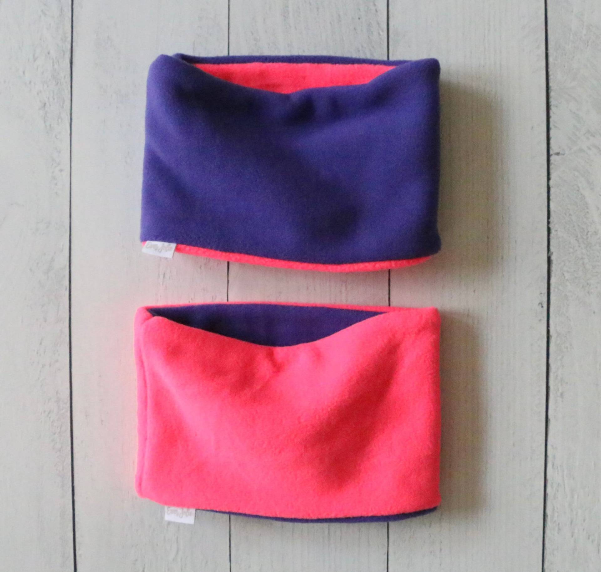 Neon Pink + Lila Wende Fleece Halswärmer von EverJolie