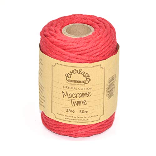 EVERLASTO Makramee-Garn, Beefeater, Rot, 4 mm, 50 von Everlasto