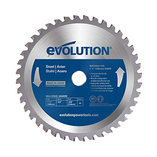 Evolution Power Tools 185BLADEST Stahl-Sägeblatt, 18,8 cm x 40 Zähne, Blau von Evolution