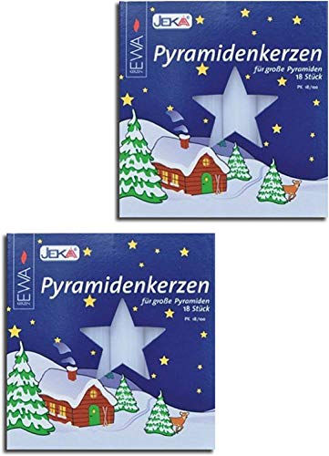 Ewa-Jeka Pyramidenkerzen Weiss 17x100 mm 18 Stück im Pack - Markenqualität (2) von Ewa-Jeka