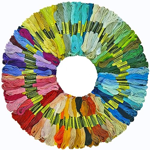 Ewparts 150 Farben Stickgarn,Stickgarn Set 8 Meter, 6-Fädig,Emboidary Floss Stickerei Floss Kit Stickerei Faden Saiten Stickgarn für freundschaftsarmbänder Stickereien Faden Kit Armband Schnur von Ewparts