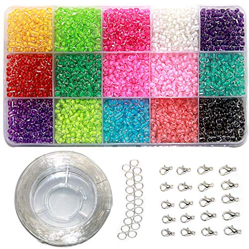 Ewparts 3mm Mini Glasperlen für DIY Armband Art & Jewellery-Making, Perlen Zum Auffädeln Perlenschnur Making Set, Fadeless Farbe (Color in Beads) von Ewparts