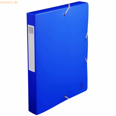 8 x Exacompta Sammelbox Uni A4 60mm PP blau von Exacompta