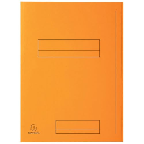 Exacompta - Ref 335007E Super 210 Schnellhefter mit 2 Klappen, 240 x 320 mm, geeignet für A4-Dokumente, 210 g/m², vorgedruckt, Orange, 50 Stück von Exacompta