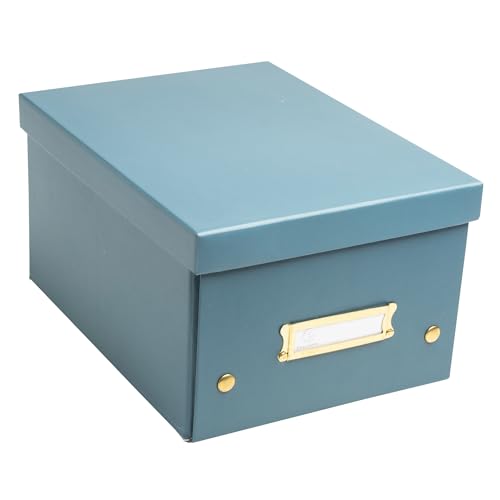 EXACOMPTA - Ref. 62253E – 1 Aufbewahrungsbox Neo Déco – aus Karton – flach verpackt – einfacher Aufbau dank Druckknöpfen – Format A5 – Maße 20 x 26 x 15 cm – Farbe Entenblau von Exacompta