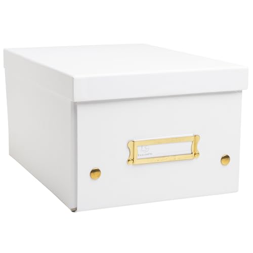 EXACOMPTA - Ref. 62258E – 1 Aufbewahrungsbox Neo Déco – aus Karton – flach verpackt – einfacher Aufbau dank Druckknöpfen – Format A5 – Maße 20 x 26 x 15 cm – Farbe Weiß von Exacompta