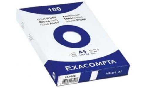 Exacompta 10828SE 100er Pack Karteikarten liniert DIN A5 in Folie eingeschweißt 14,8 x 21 cm ideal für die Schule und Universität zum Lernen gelb von Exacompta