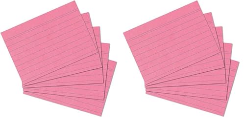 Exacompta 10830SE 200er Pack Premium Karteikarten liniert DIN A7 ideal für die Schule, zum Lernen von Vokabeln und passend zur Bunnybox Lernkartei 74 x 105 mm rosa von Exacompta