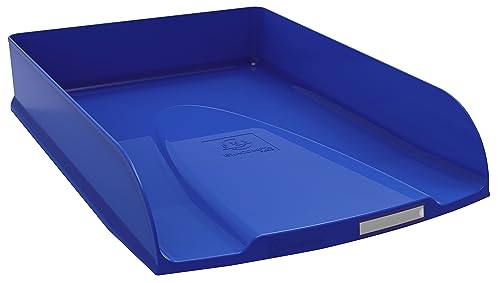 Exacompta 11124D Briefablage Combo STYLI Neo Deco aus Recycling-Kunststoff DIN A4+. Ideale Briefkörbe für Ihre Organisation. Robuste und stapelbare Ablagekörbe Blauer Engel Blau von Exacompta