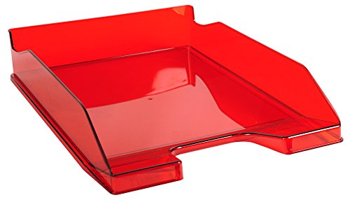 Exacompta 113224D Premium Briefablage Combo Midi DIN A4. Idealer Briefkorb für Ihre Organisation. Robuster und stapelbarer Ablagekorb karminrot transparent glänzend von Exacompta