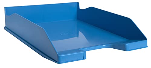 Exacompta 113283D Briefablage BeeBlue aus Recycling-Kunststoff DIN A4. Idealer Briefkorb für Ihre Organisation. Stapelbarer Ablagekorb Türkis Blauer Engel Combo Midi von Exacompta