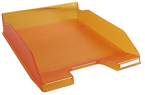 Exacompta 11346D 6er Pack Premium Briefablage Combo Midi DIN A4. Ideale Briefkörbe für Ihre Organisation. Robuste und stapelbare Ablagekörbe mandarine translucent von Exacompta