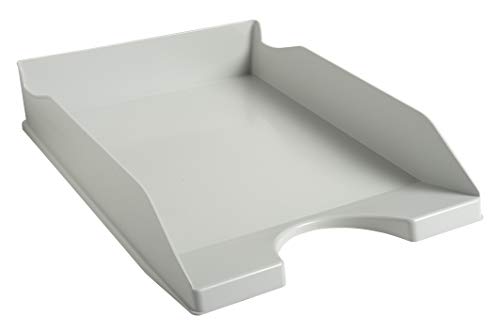 Exacompta 12306D Premium Briefablage Ecotray DIN A4. Idealer Briefkorb für Ihre Organisation. Robuster und stapelbarer Ablagekorb grau von Exacompta