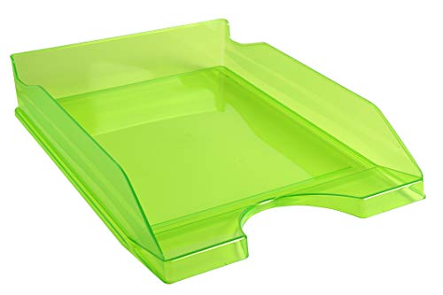 Exacompta 12397D Premium Briefablage Ecotray DIN A4. Idealer Briefkorb für Ihre Organisation. Robuster und stapelbarer Ablagekorb apfelgrün transluzent von Exacompta