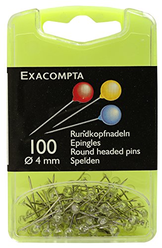 Exacompta 14312E Markiernadeln (Kopfdurchmesser 4mm) 100 Stück Farbe kristall von Exacompta