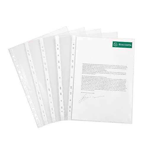 Exacompta 3195E 10er Pack Premium PVC-Kunststoff Prospekthüllen. Für DIN A4 transparent glasklar oben offen Klarsichtfolie Plastikhülle Klarsichthülle ideal für Ordner Ringbücher und Hefter von Exacompta