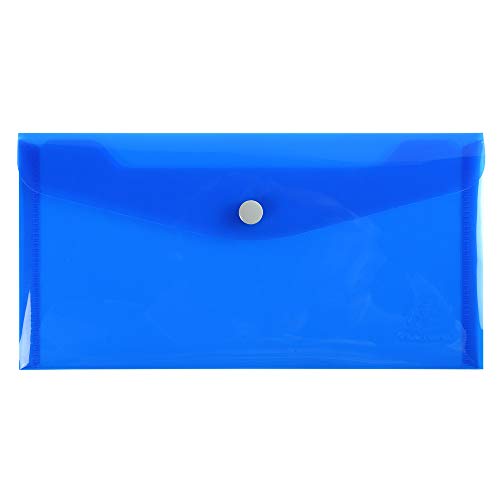 Exacompta 34420E Hülle Iderama mit Druckknopfverschluss aus flexiblem Kunststoff 10 x 21cm 1 Stück Zufallsfarbe ideal für Büromaterial und Accesoires Federtasche Dokumentenmatte Etui von Exacompta