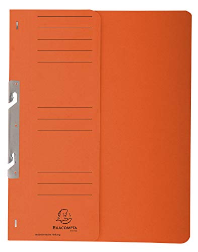 Exacompta 352609B Einhakhefter (Recycling-Karton, halber Vorderdeckel, Beschriftungsfeld, DIN A4) 1 Stück orange von Exacompta